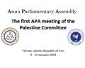 The first APA meeting of the Palestine Committee