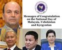 Messages of Congratulation on the National Day of Malaysia, Uzbekistan and Kyrgyzstan 